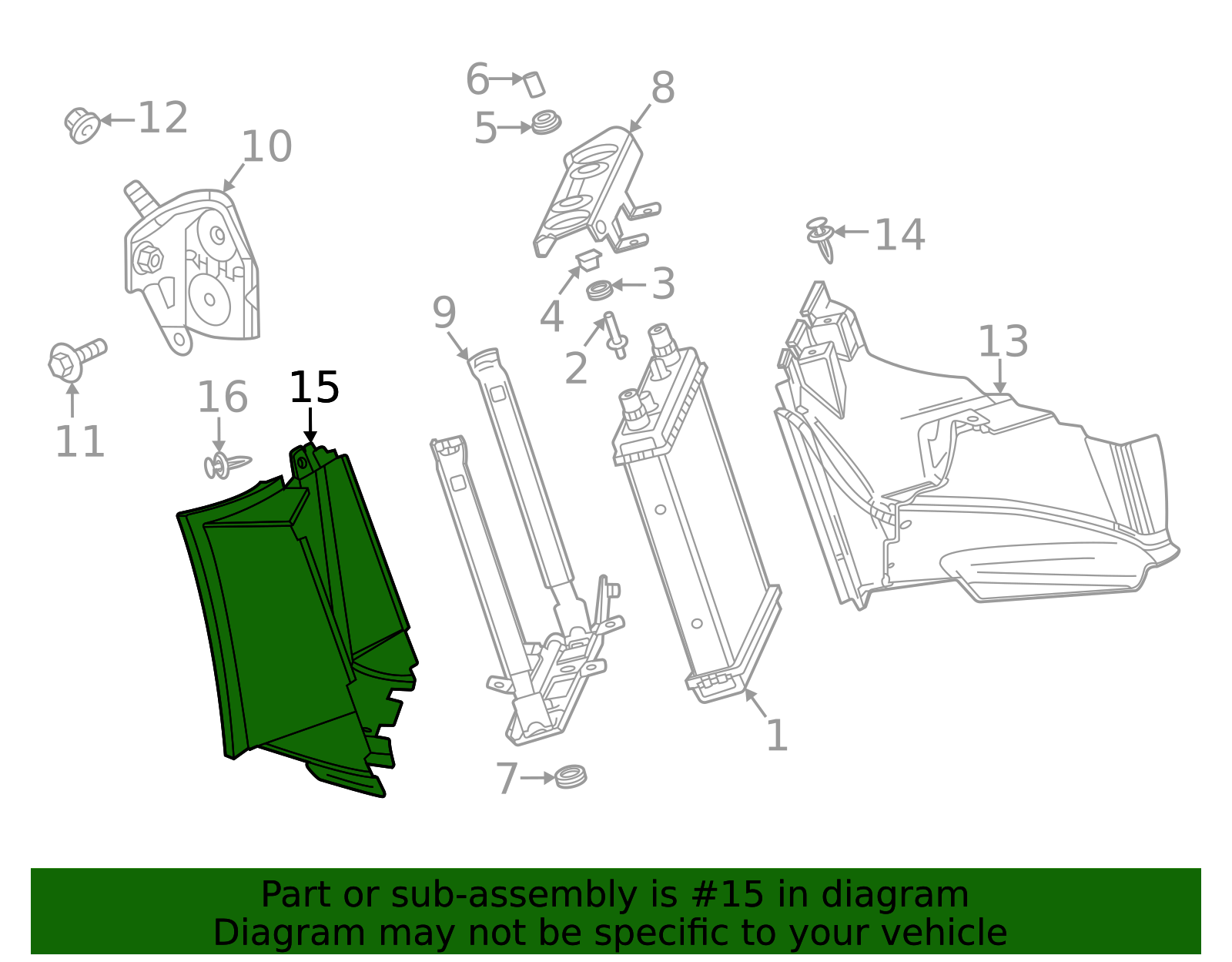 Passenger Side Auxiliary Radiator Rear Duct - GM (84105440)