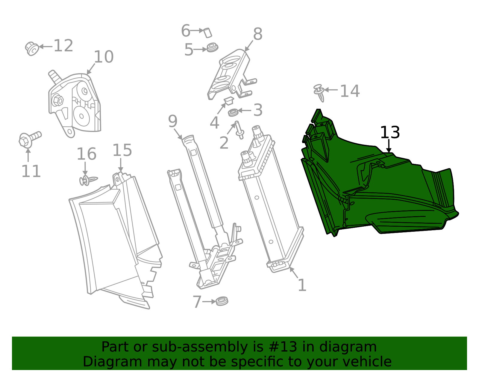 Driver Side Auxiliary Radiator Front Duct - GM (84105438)