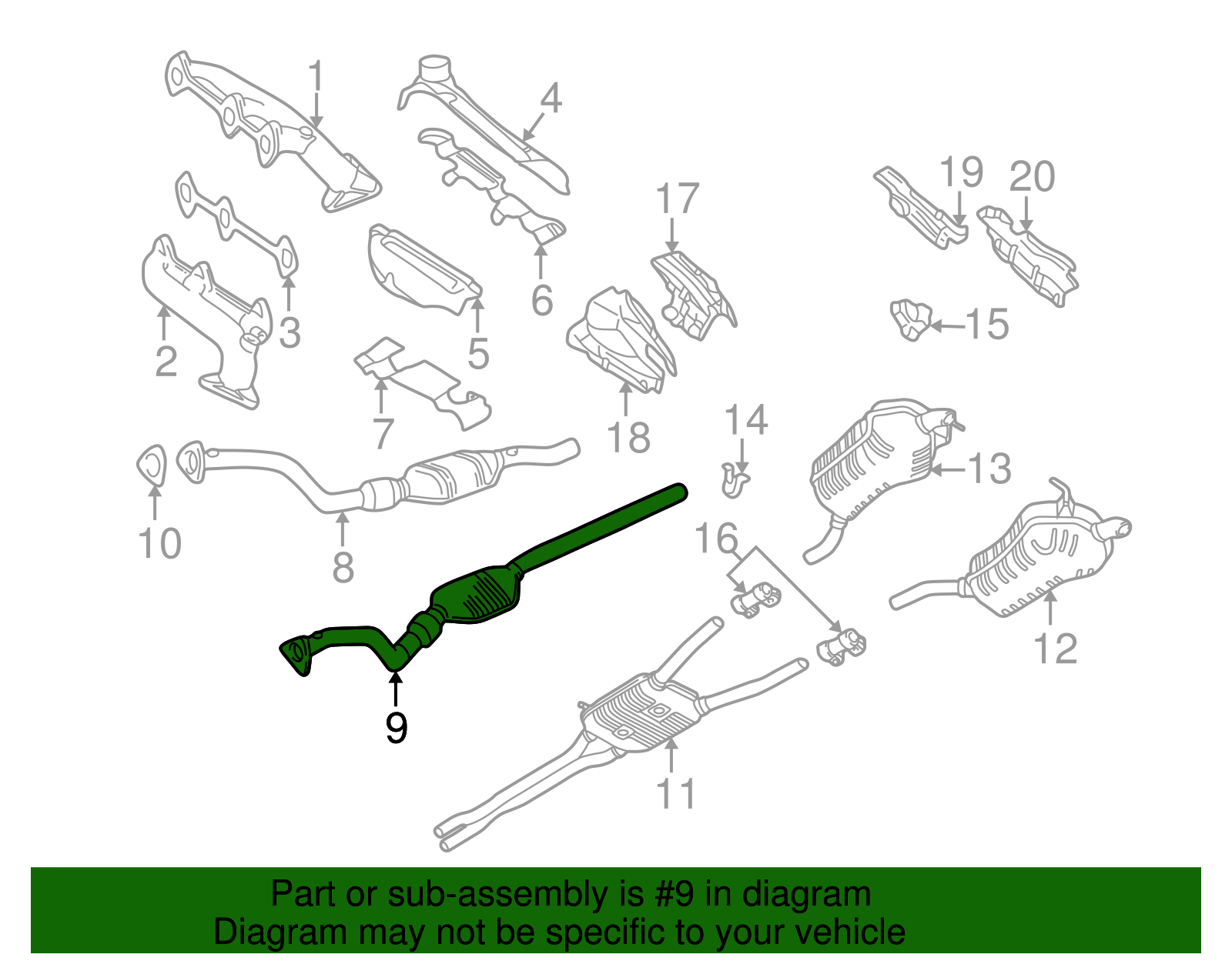 Converter & Pipe - Volkswagen (8E0-253-095-TX)