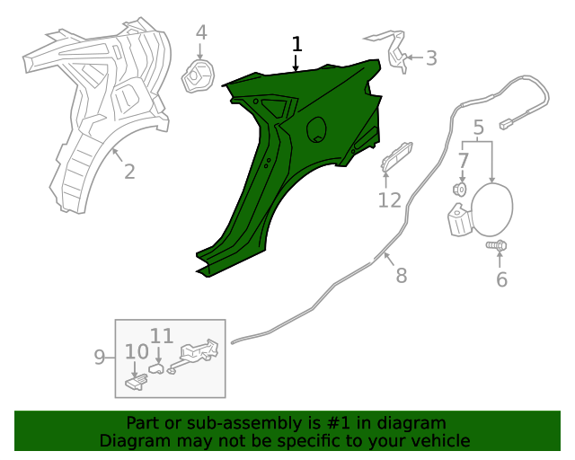 71503 M7C00 Quarter Panel 20192024 Kia Forte My Kia Parts