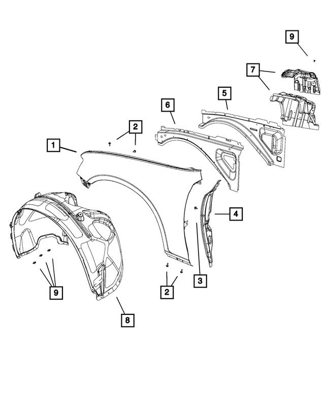 20152023 Chrysler 300 Splash Shield, Right 68205932AH Mopar eStore