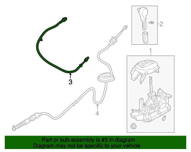 20152018 Chevrolet City Express Automatic Transmission Shift Lock Release Cable 19316522