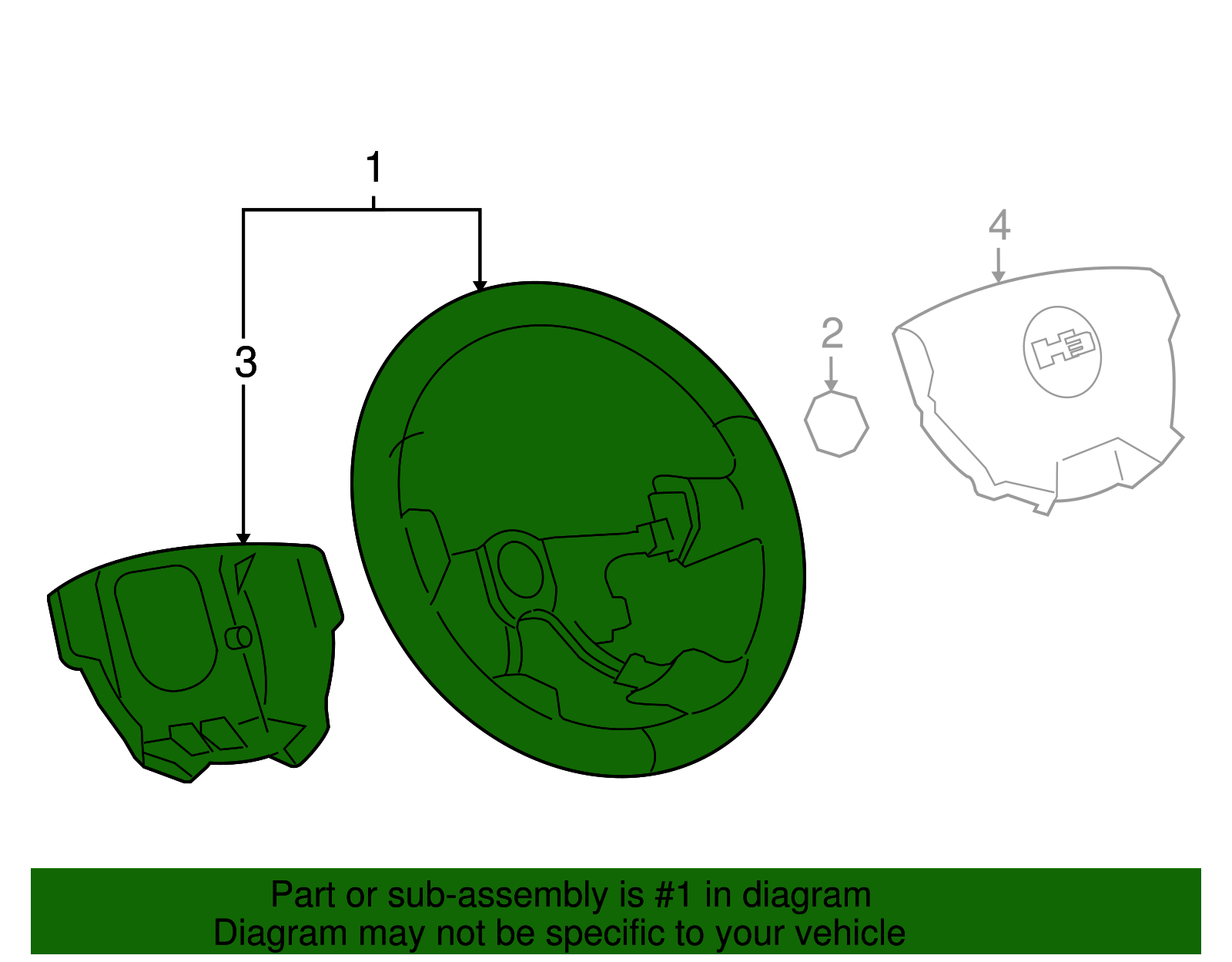 Wheel Assembly-Strg                          *Ebony (20794298)