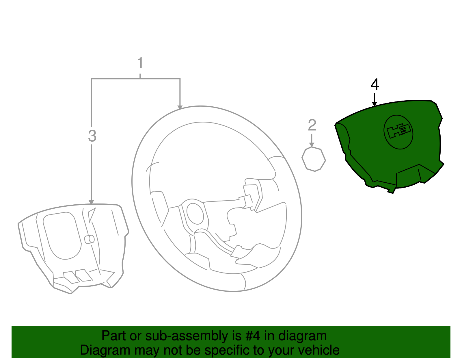 Airbag, Strg Whl - GM (25809843)