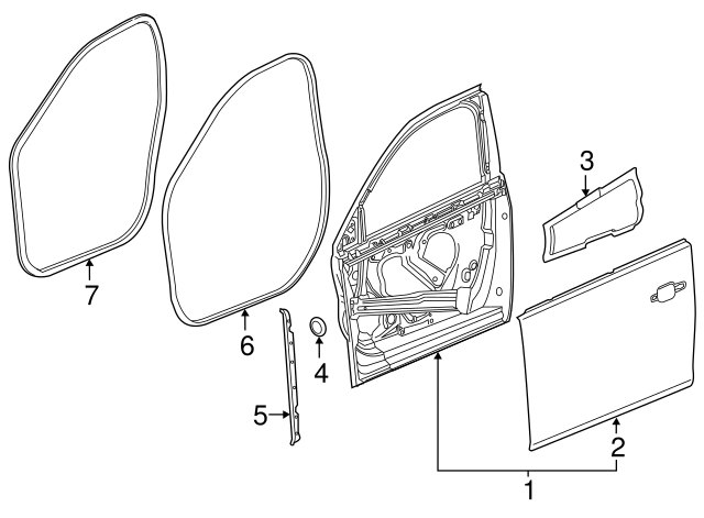 2018-2020 Buick Front Weather-Strip - Passenger Side (RH) 39134622 ...