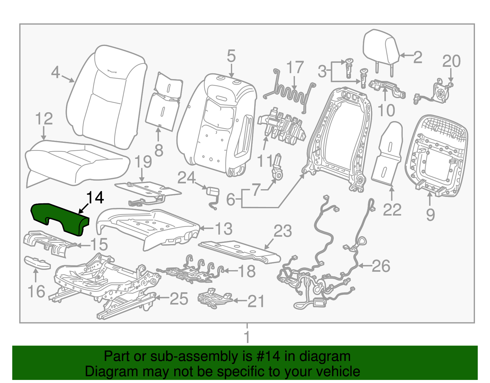Driver Seat Cushion Front Extension Pad - GM (84107248)