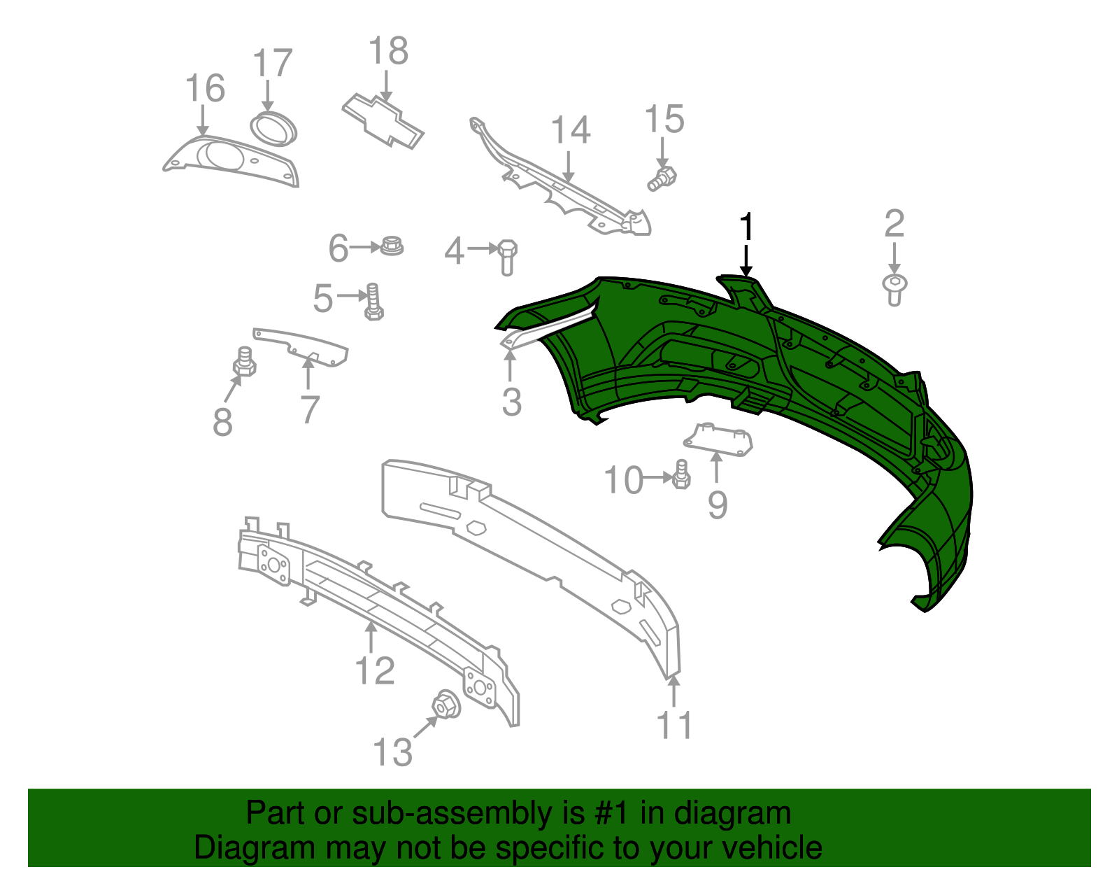Front Bumper Cover - GM (96808139)
