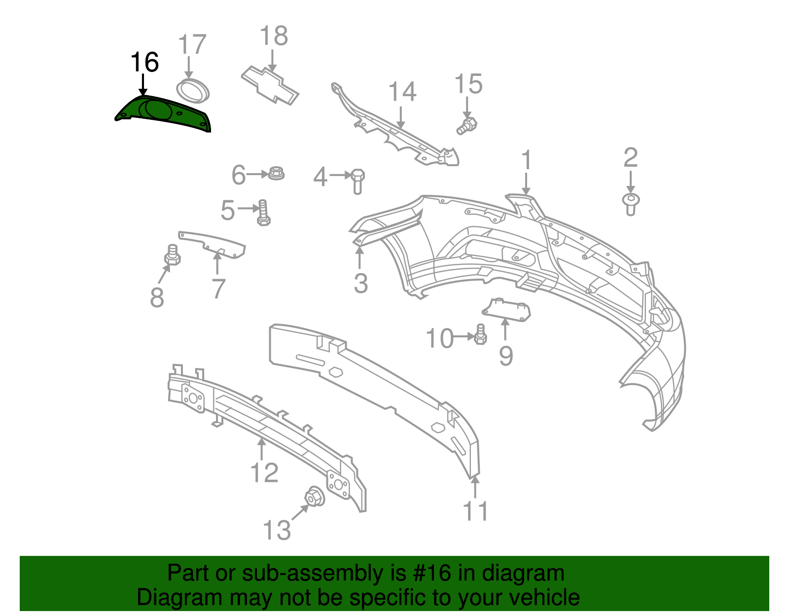 Front Driver Side Fog Lamp Housing - GM (96808145)