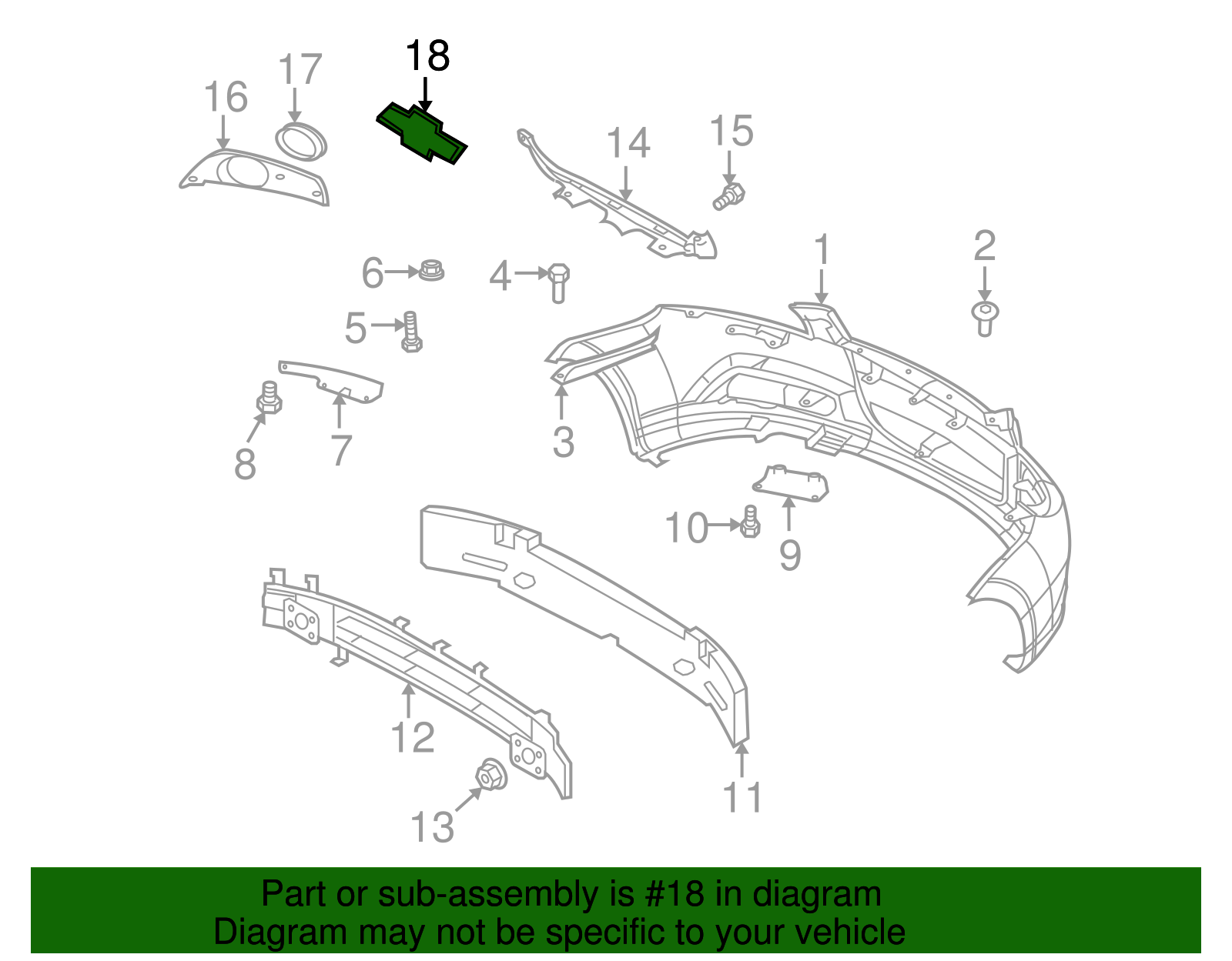 Front Grille Bowtie Logo - GM (96808252)