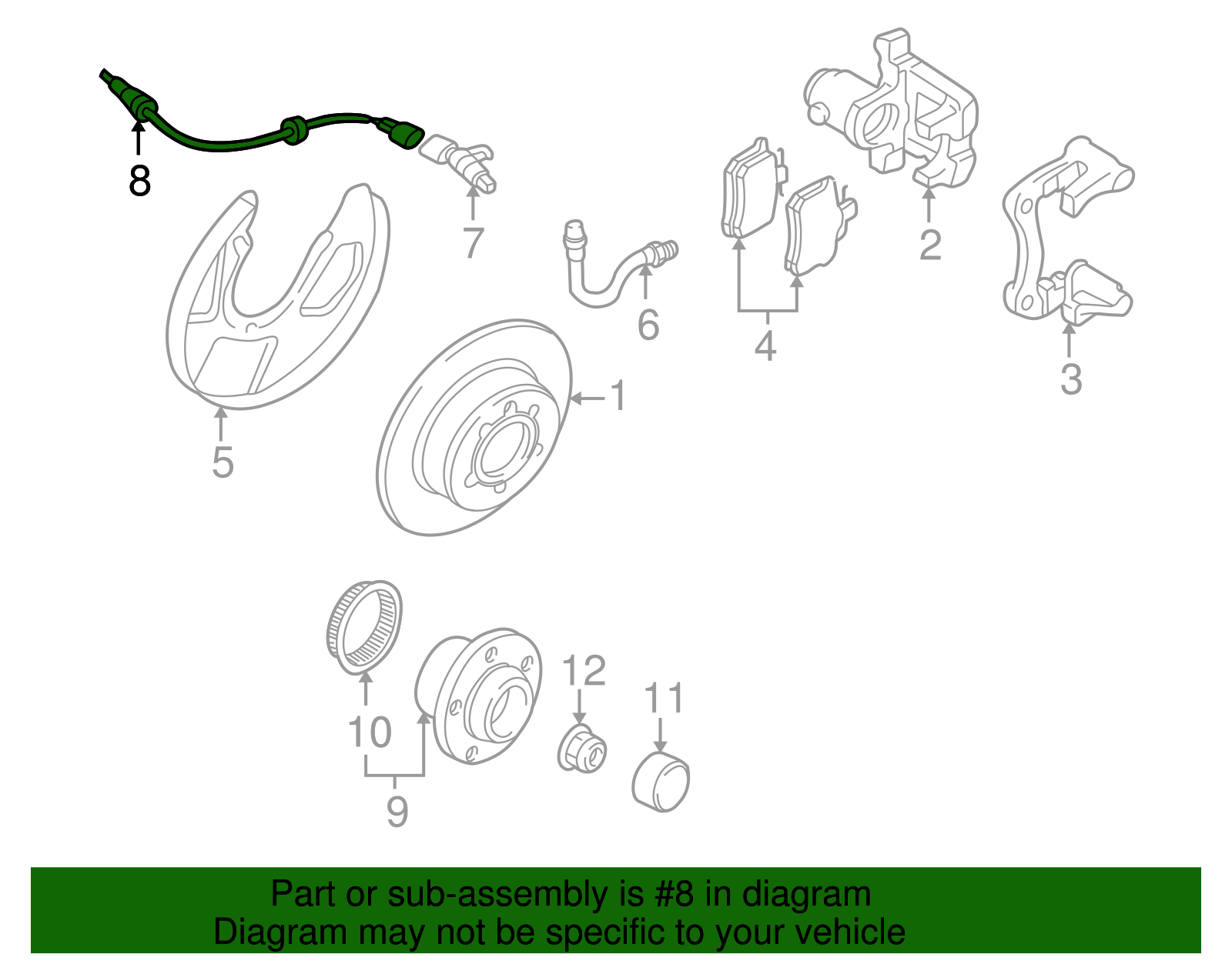 ABS Sensor Wire - Volkswagen (8L0-927-904-D)