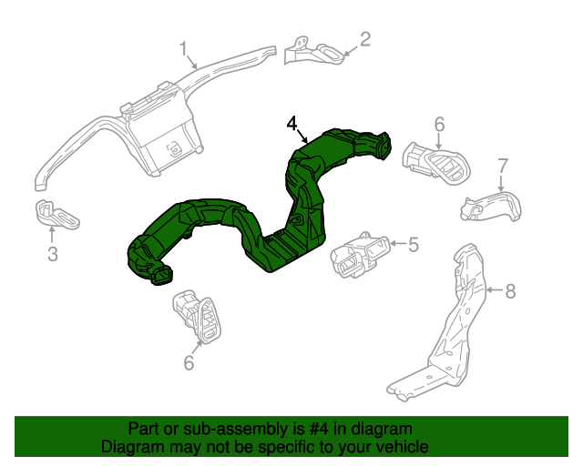 TK486494YB Center Duct 20162020 Mazda CX9 Werner Mazda Parts