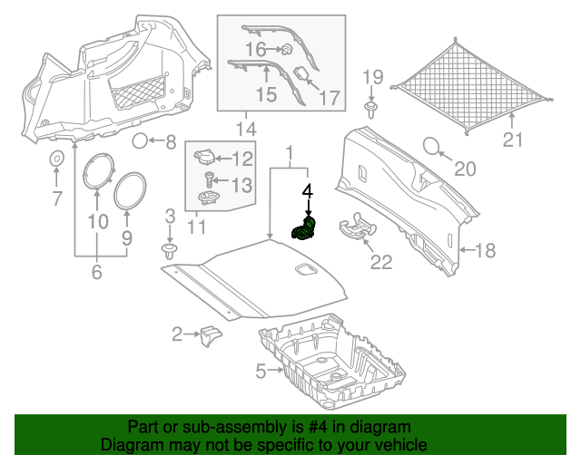21369039059051 Spare Tire Compartment Cover Latch 20182023