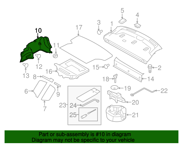 20102014 Subaru Impreza Trunk Side Trim 94511FG120 Subaru Parts Store
