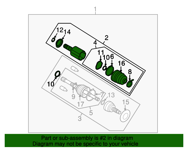 20072009 Subaru Cv Joint Kit 28393AG030 Subaru Parts Store