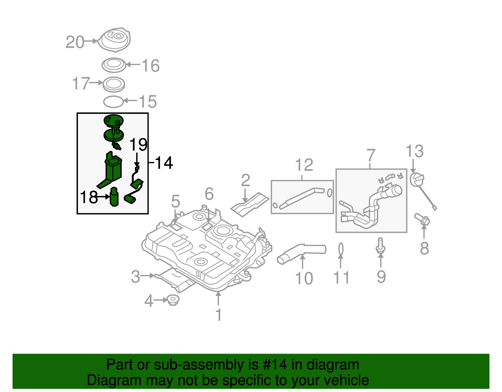 20072010 Kia Rondo 20072010 Kia Rondo Fuel Pump Assembly 31110