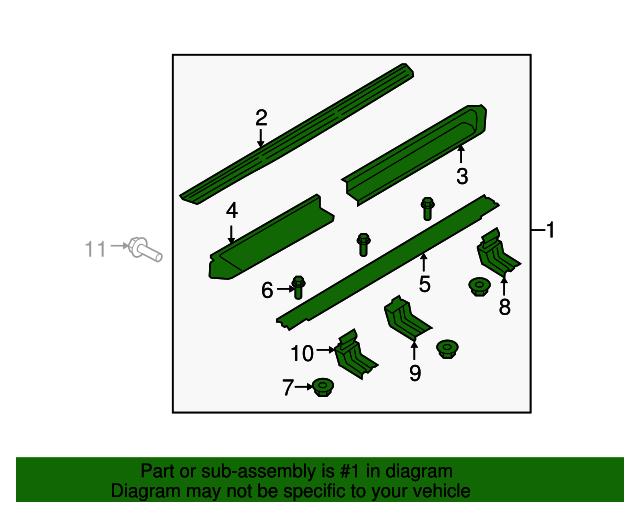 20072017 Ford Expedition Running Board 7L1Z16451CA QuirkParts