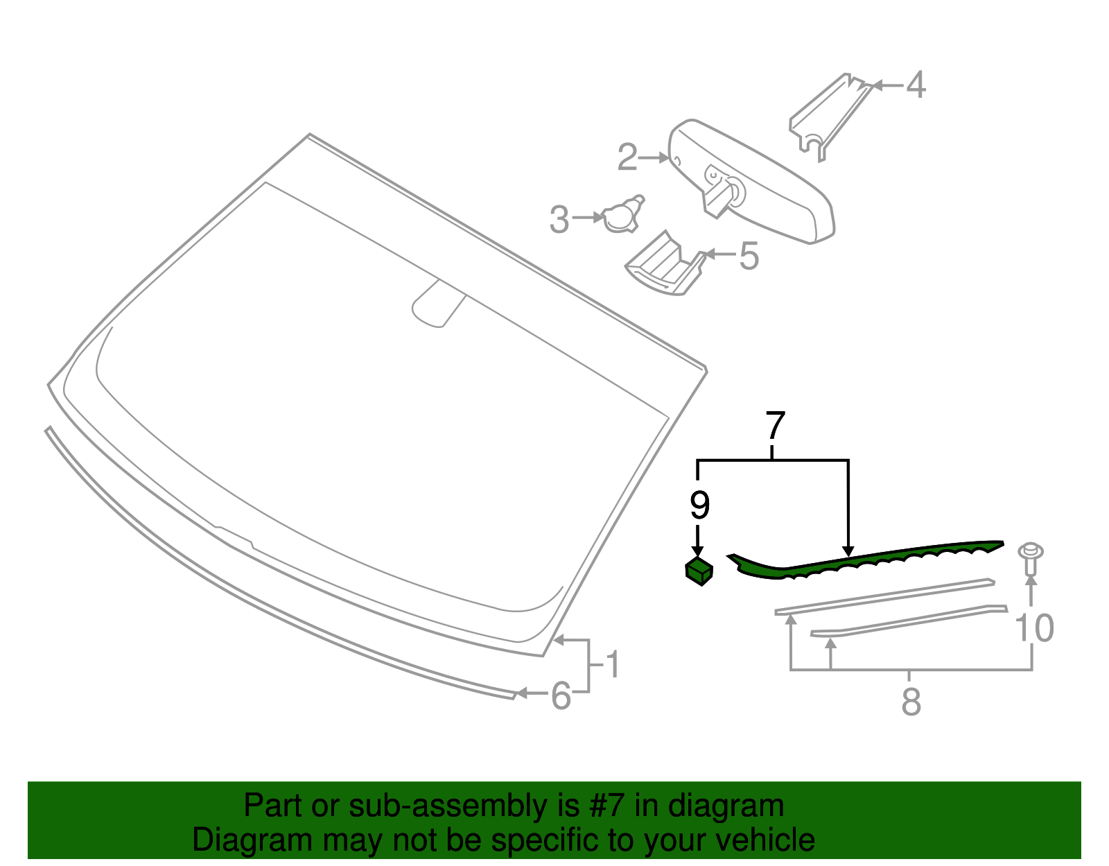 Windshield Molding - Ford (GD9Z-5403137-A)
