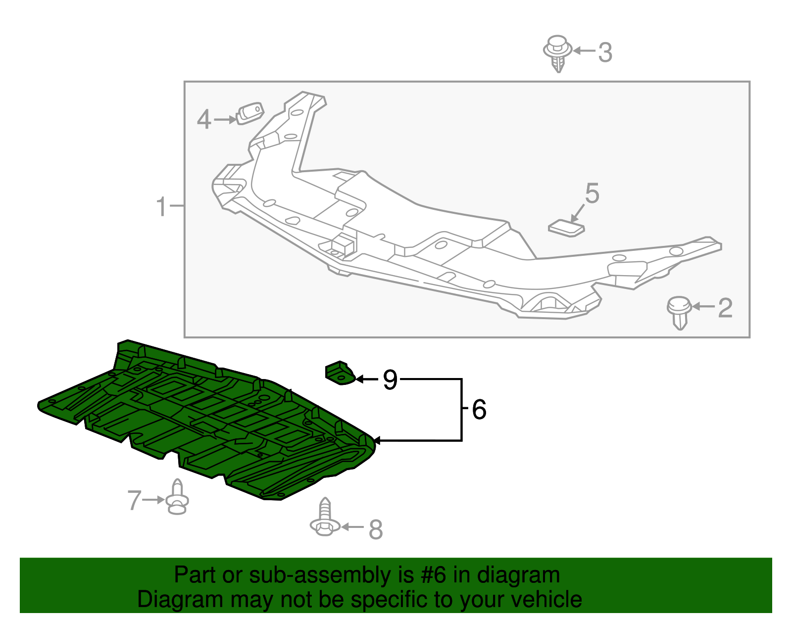 Front Bumper Fascia Center Air Deflector - Cadillac (84119803)