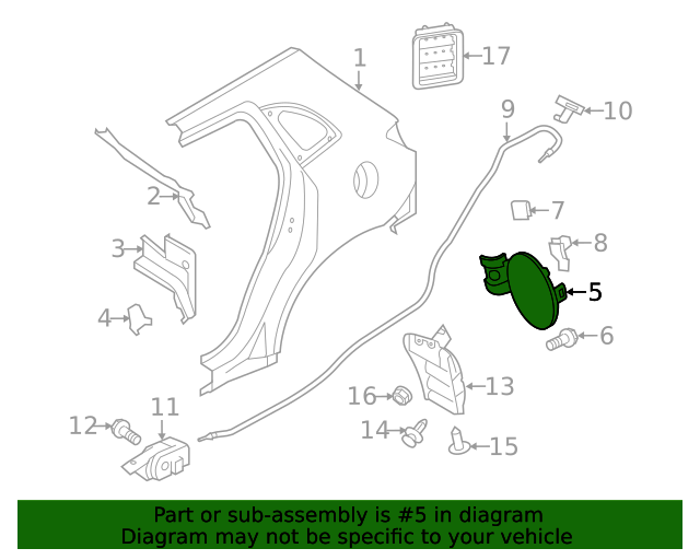 20112023 Mitsubishi Outlander Sport Fuel Door 5940A143 Mitsubishi