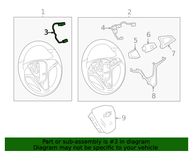 20162022 Chevrolet Spark Steering Wheel Horn Switch Harness 42444245