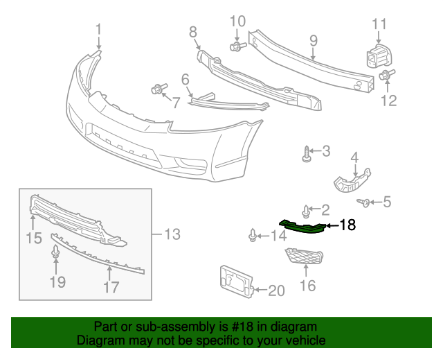 Genuine OEM Honda Air Deflector Part# 71118-SNE-A50 Fits 2009