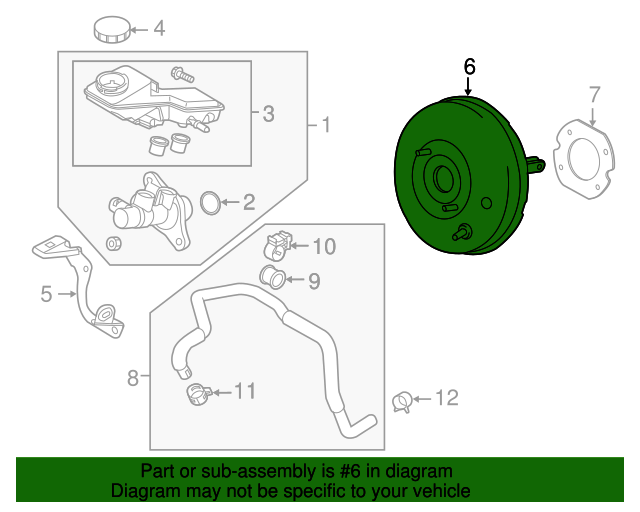 BHY14380ZA Brake Booster 20142018 Mazda 3 Werner Mazda Parts