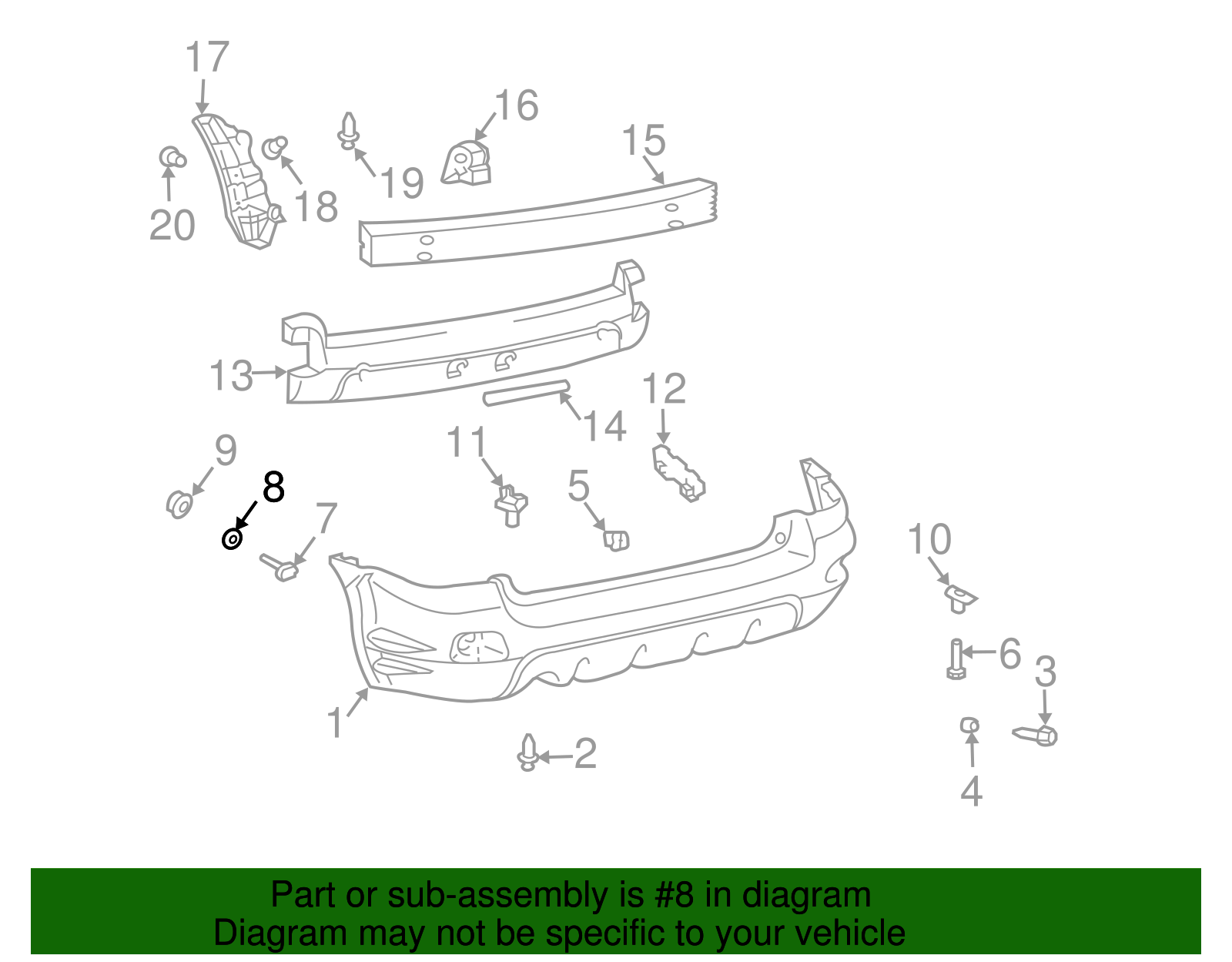 Washer, Rear Bpr Fascia Stud - GM (94858391)
