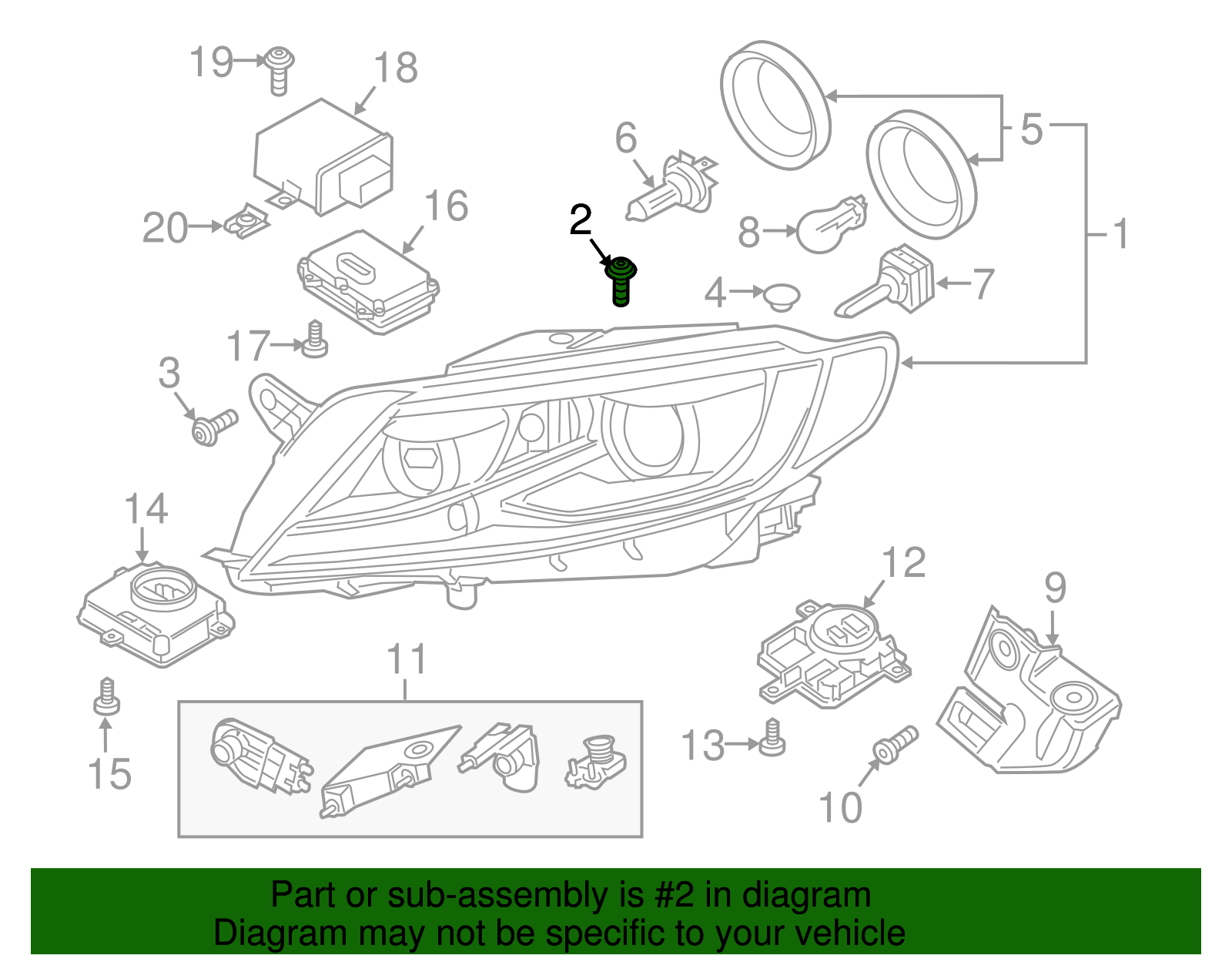 Headlamp Assembly Screw - Volkswagen (N-911-080-01)