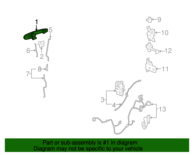 Car & Truck Door Handles Chrome & Black Exterior Door Handle - Front Left Driver Side For Chevy Silverado GMC Sierra 1999-2007 Chrome Black Exterior Door Handle - Foto 4