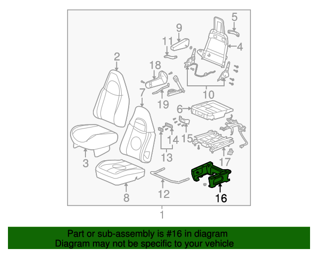20062023 GM Passenger Seat Riser 19127933 OEM Parts Online