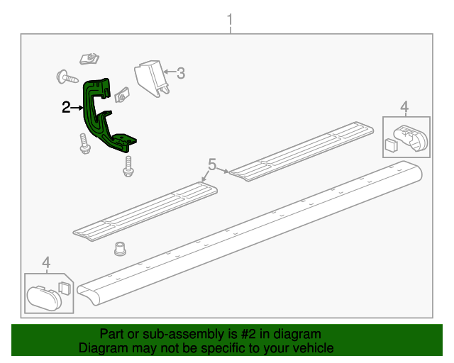 20072013 GM Running Board Mounting Bracket 19211749 GMPartsNow