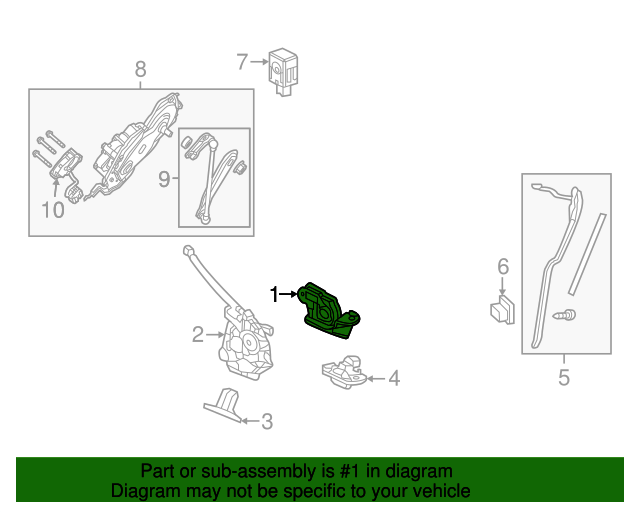 20132015 Acura RDX Lock Assembly, Tailgate 74800TP6A02 OEM Parts Online