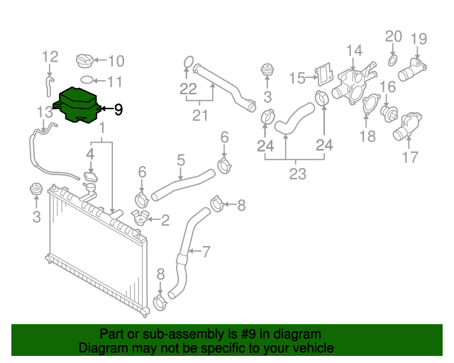 254311G000 Expansion Tank 20062011 Hyundai Accent World OEM