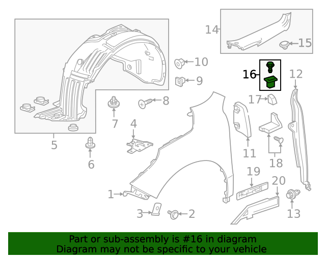 Genuine OEM Acura Latch & Striker Kit, Engine Cover Part 06910TZ5