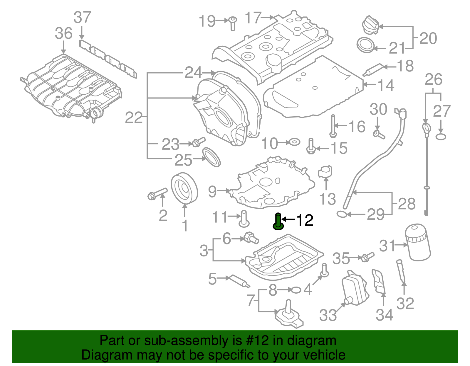 Engine Cylinder Head Bolt - Volkswagen (N-101-562-06)