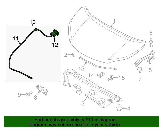 19316738 GM Hood Latch Release Cable GM Parts Store