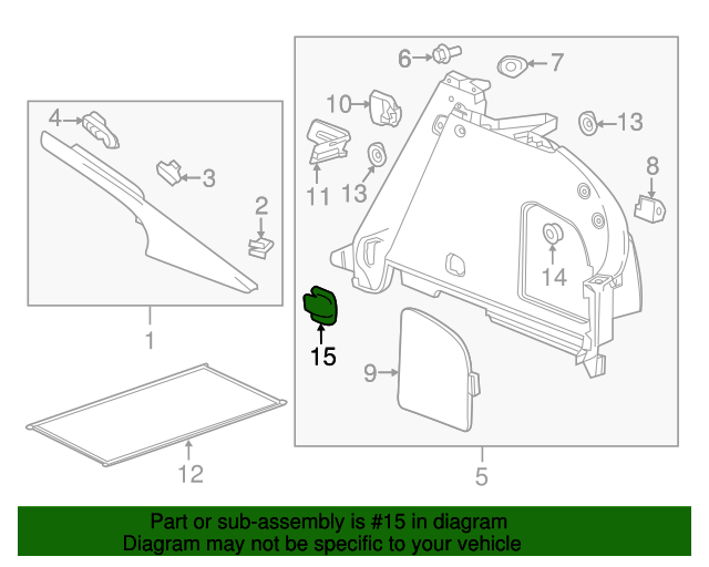 20132015 Chevrolet Volt Tie Down Hook 22857963