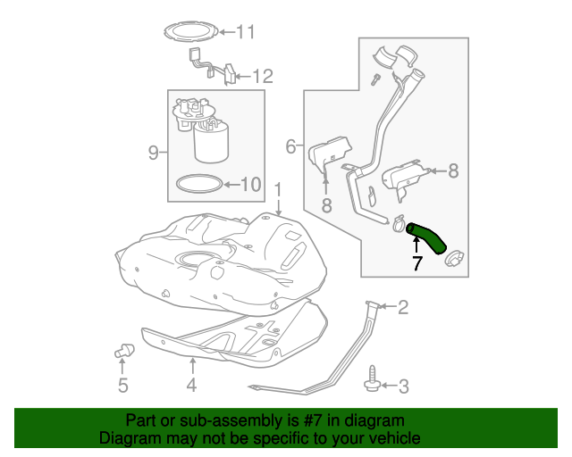 20102019 GM Fuel Tank Filler Hose 13247493 OEM GM Parts