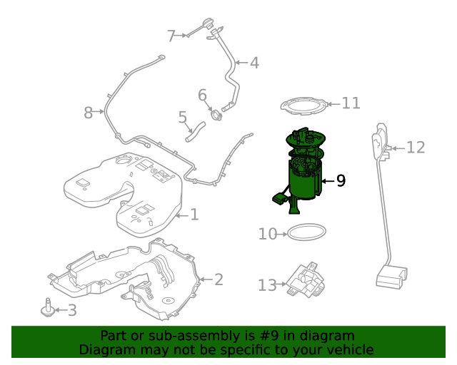 Fuel Pump And Sender In Tank 3.6 TDV8 Range Rover L322 Sport Spares Or