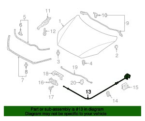 2006-2010 Mazda 5 Release Cable CC29-56-720