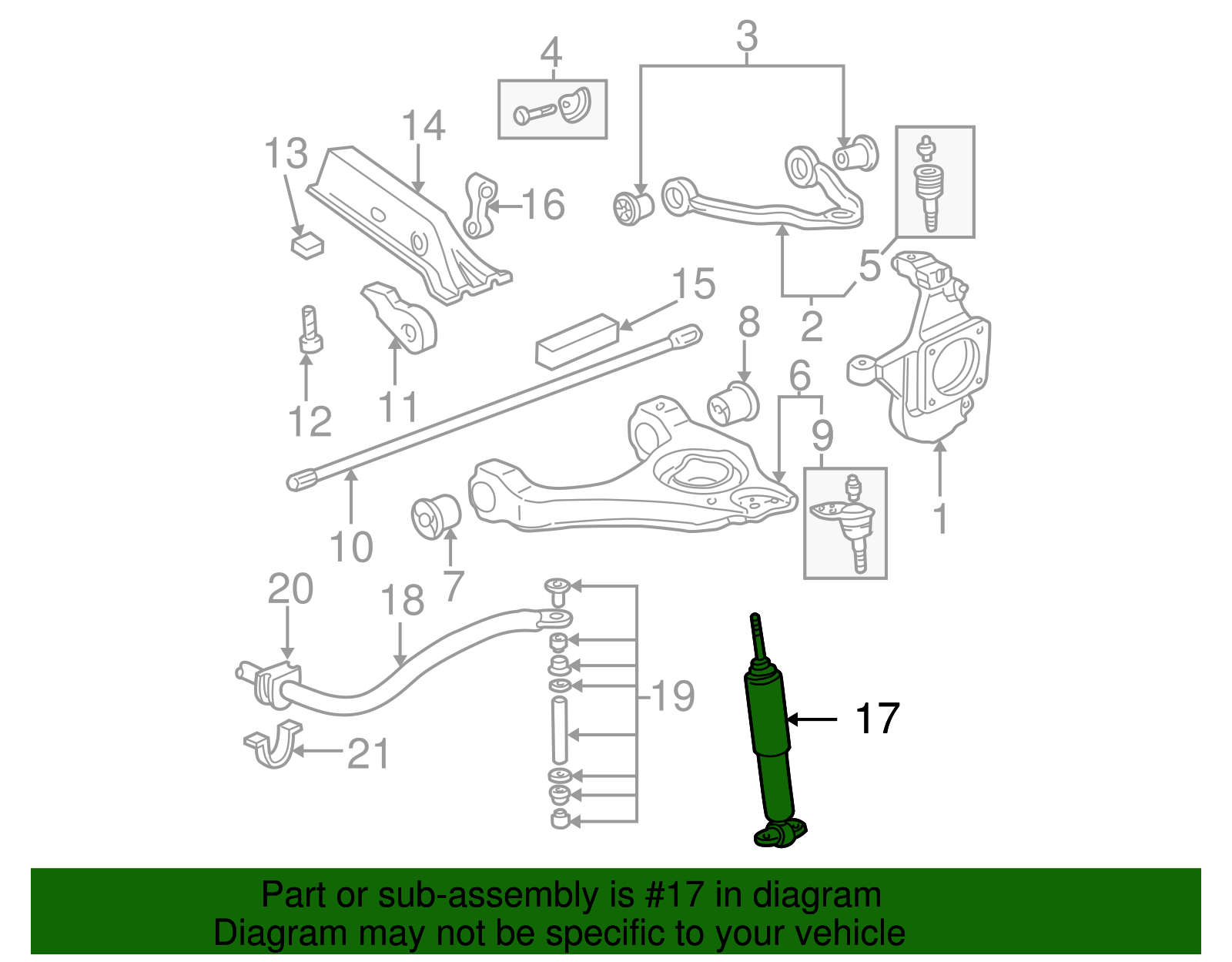 Suspension Shock Absorber - GM (89038652)