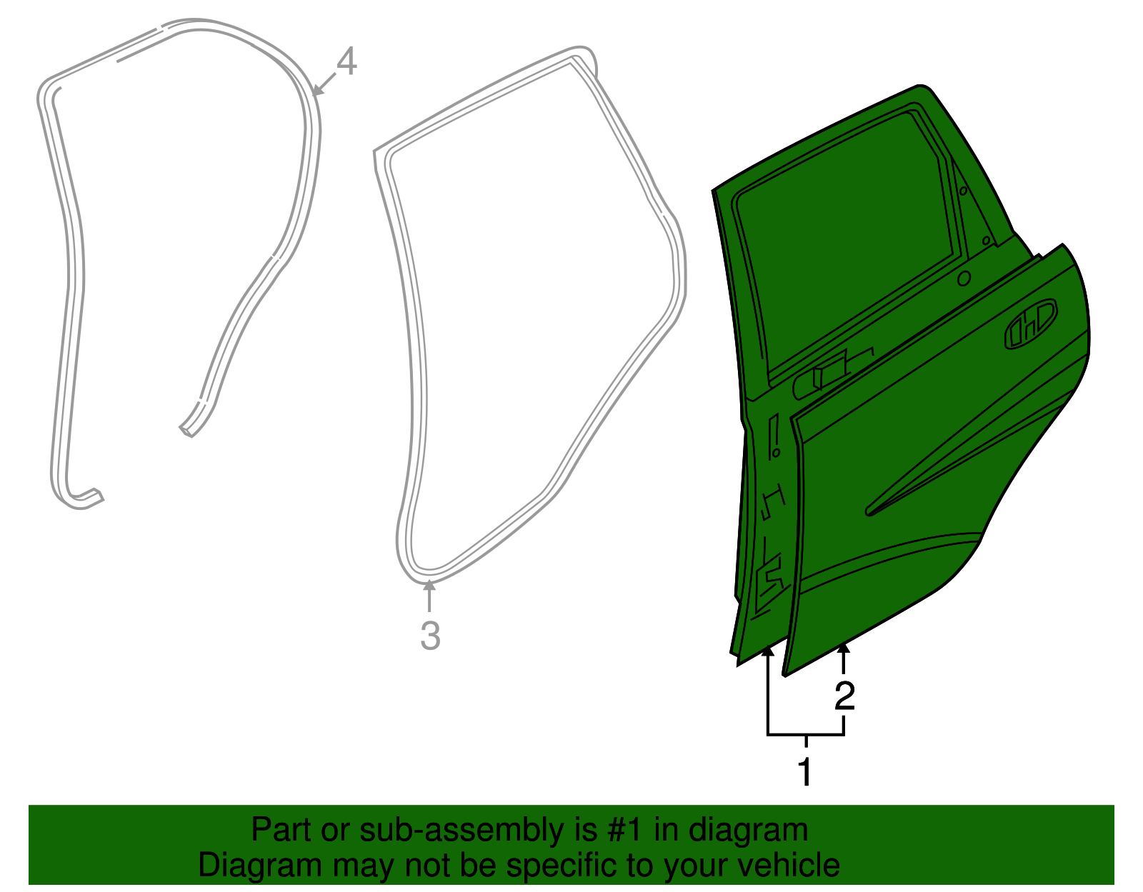 Driver Side Rear Door - GM (96942347)