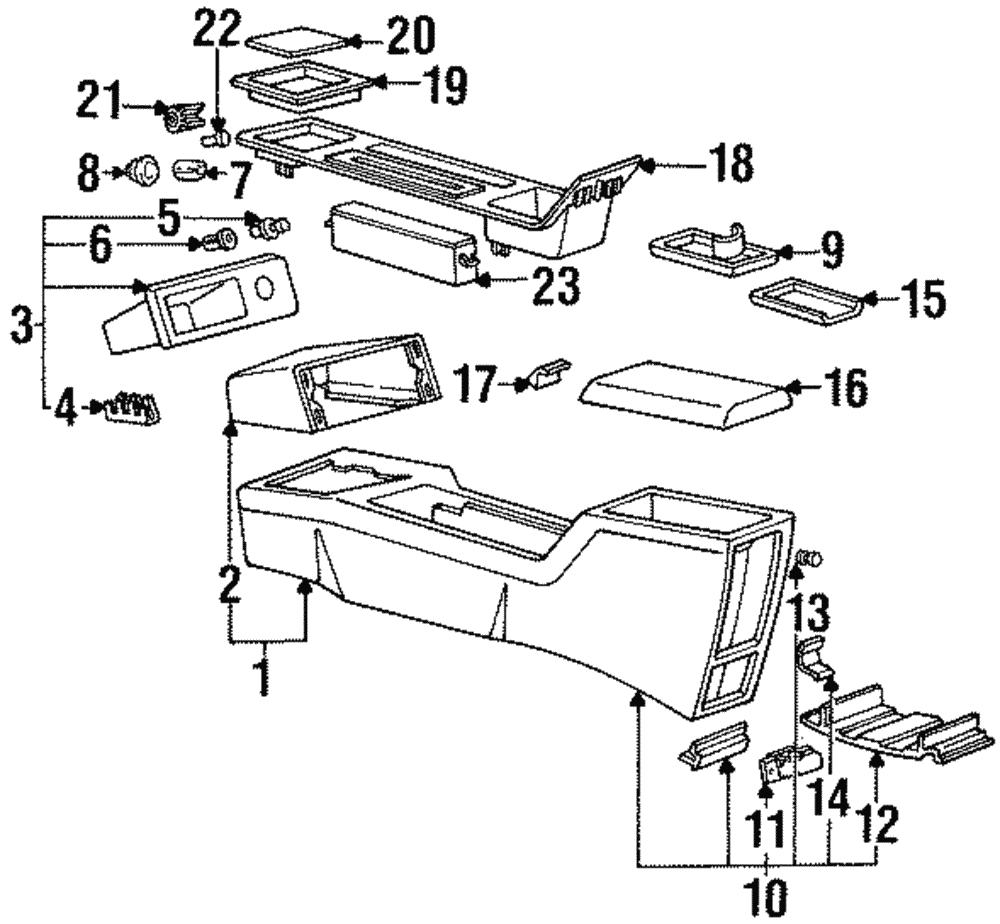 Console Assembly-*Graphite W-7701*            *Graphite - GM (12352989)