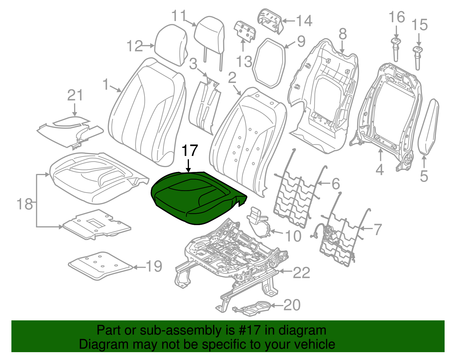 Cushion Cover - Ford (GJ7Z-7862900-BB)