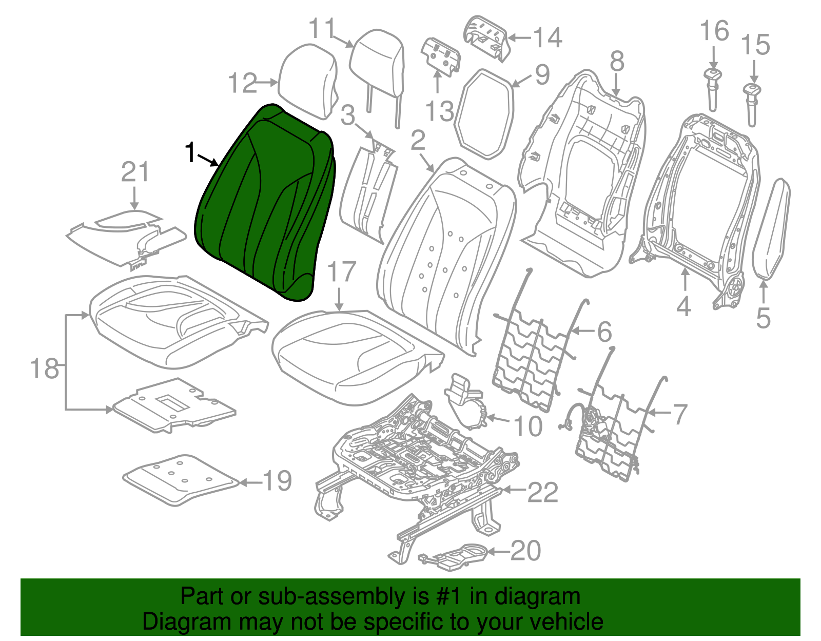 Seat Back Cover - Ford (GJ7Z-7864416-CK)