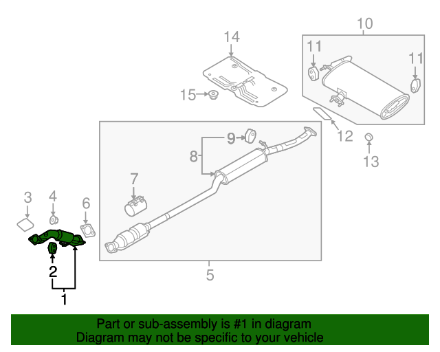 20162018 Hyundai Tucson Front Muffler 28610D3040 OEM Parts Online