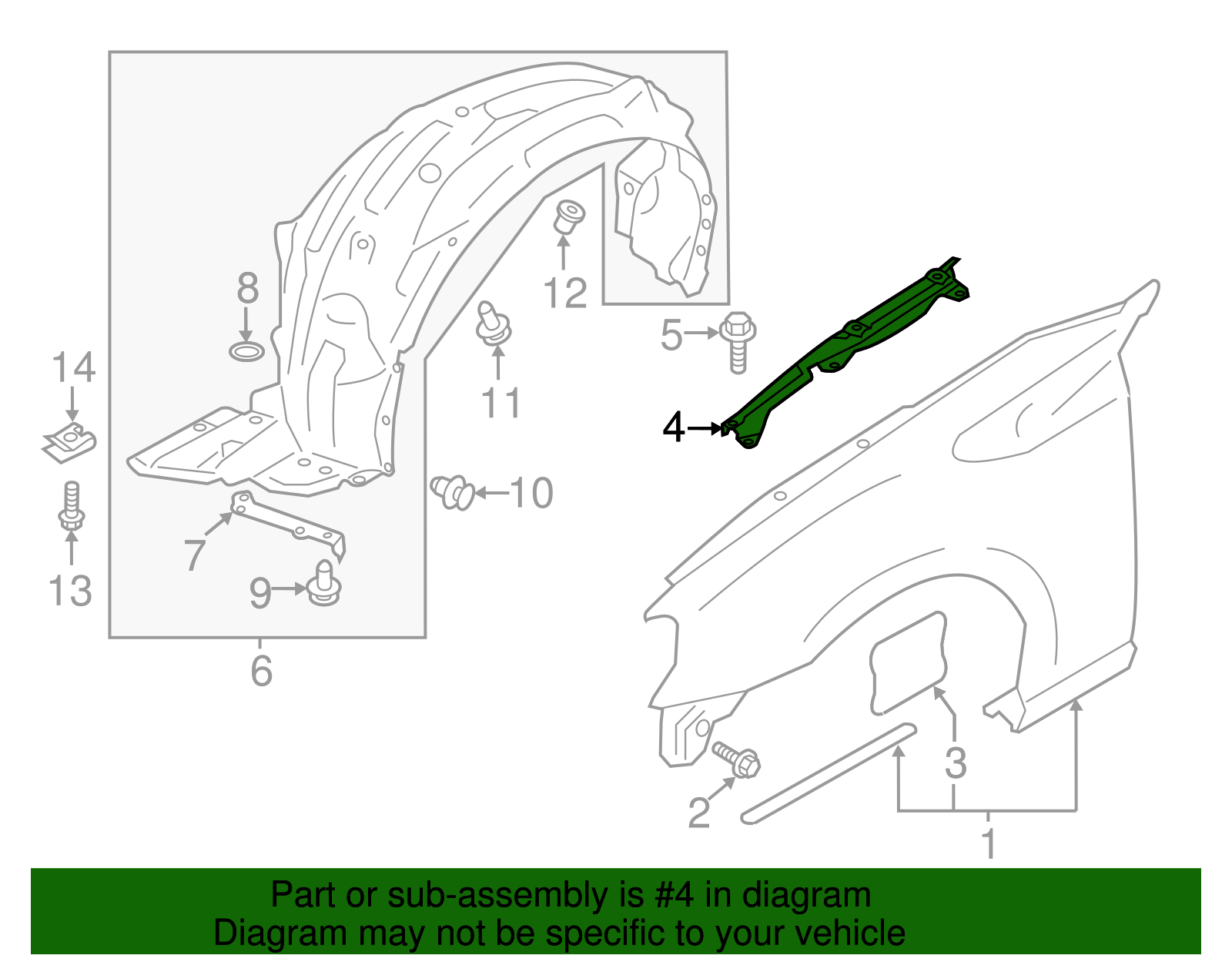 Fender Bracket (Right, Front) - Scion (SU003-01392)