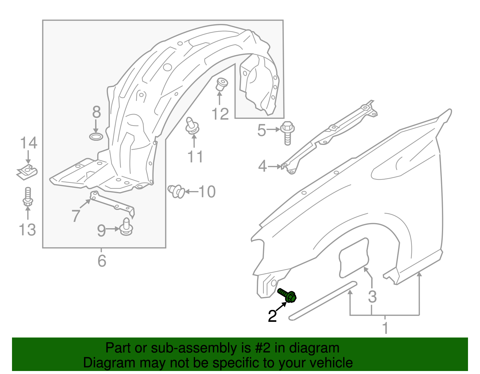 Apron Assembly Bolt - Scion (SU003-02859)