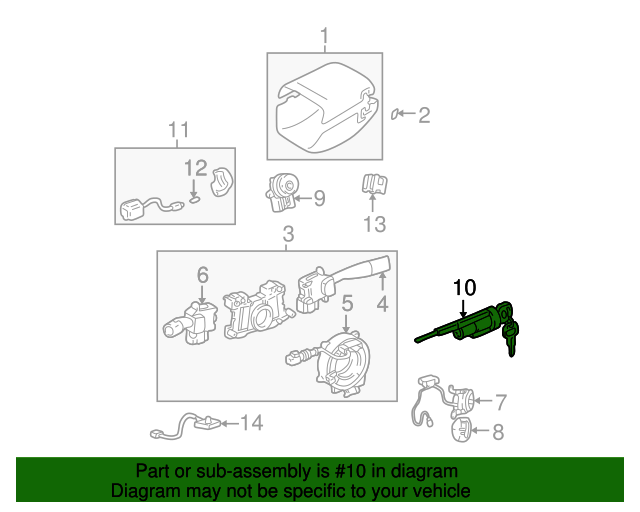 Furulu Ignition Lock Cylinder Switch With 2 Keys Fit For LEXUS LX470 TOYOTA 4RUNNER FJ CRUISER TUNDRA