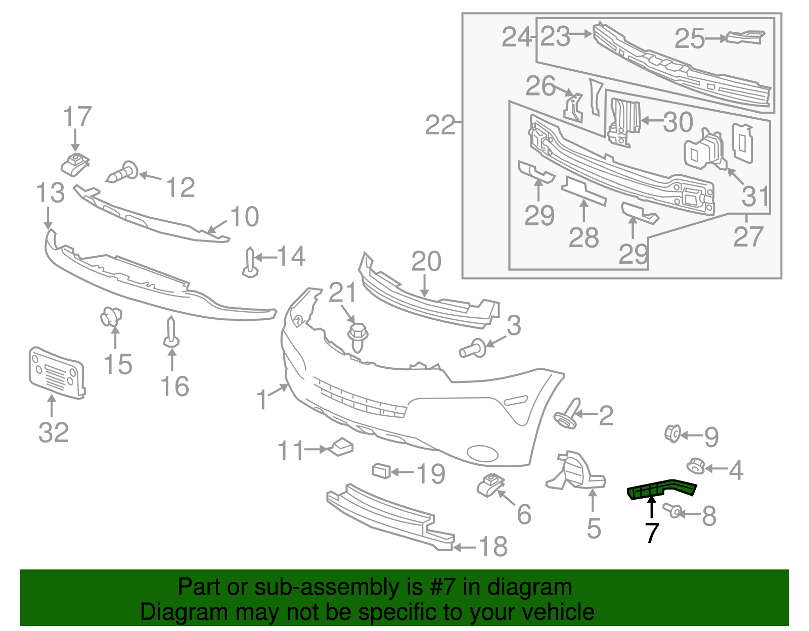 Front Driver Side Bumper Fascia Side Bracket - GM (96804099)